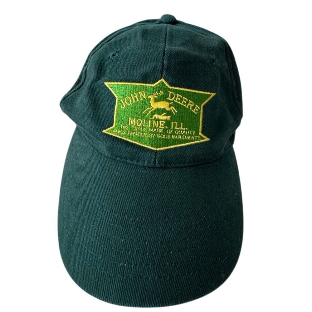 John Deere Trucker Hat Green Logo 100% Cotton Adjustable